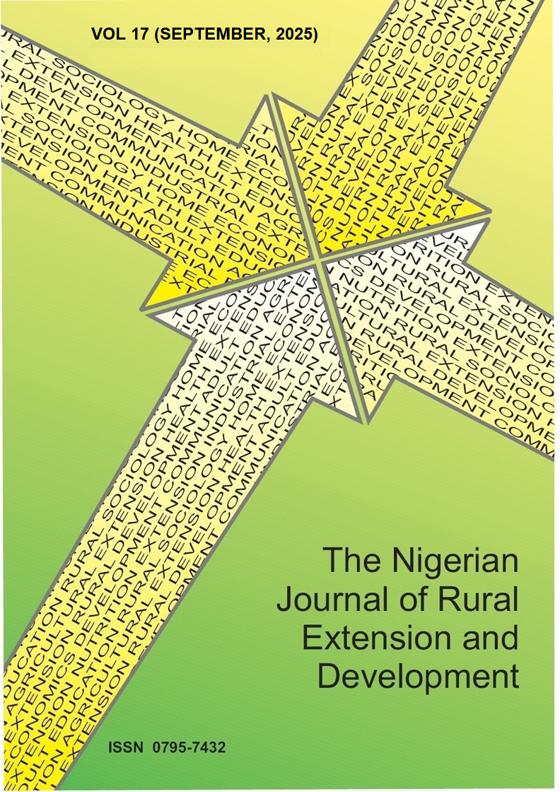 					View Vol. 17 No. 1 (2025): The Nigerian Journal of Rural Extension and Development (NJRED)
				